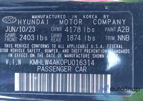 2023 Hyundai Elantra N из США, поврежденный, VIN KMHLW4AK0PU016314